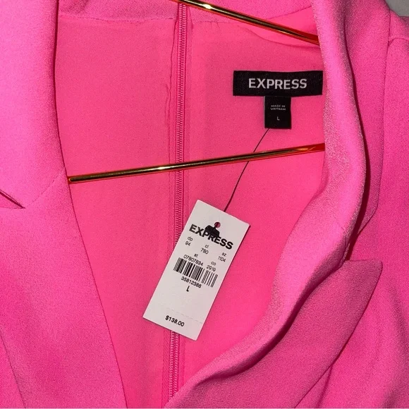 Express Pink Cutout Mini Blazer Long Sleeve Barbie Dress - Picture 16 of 17